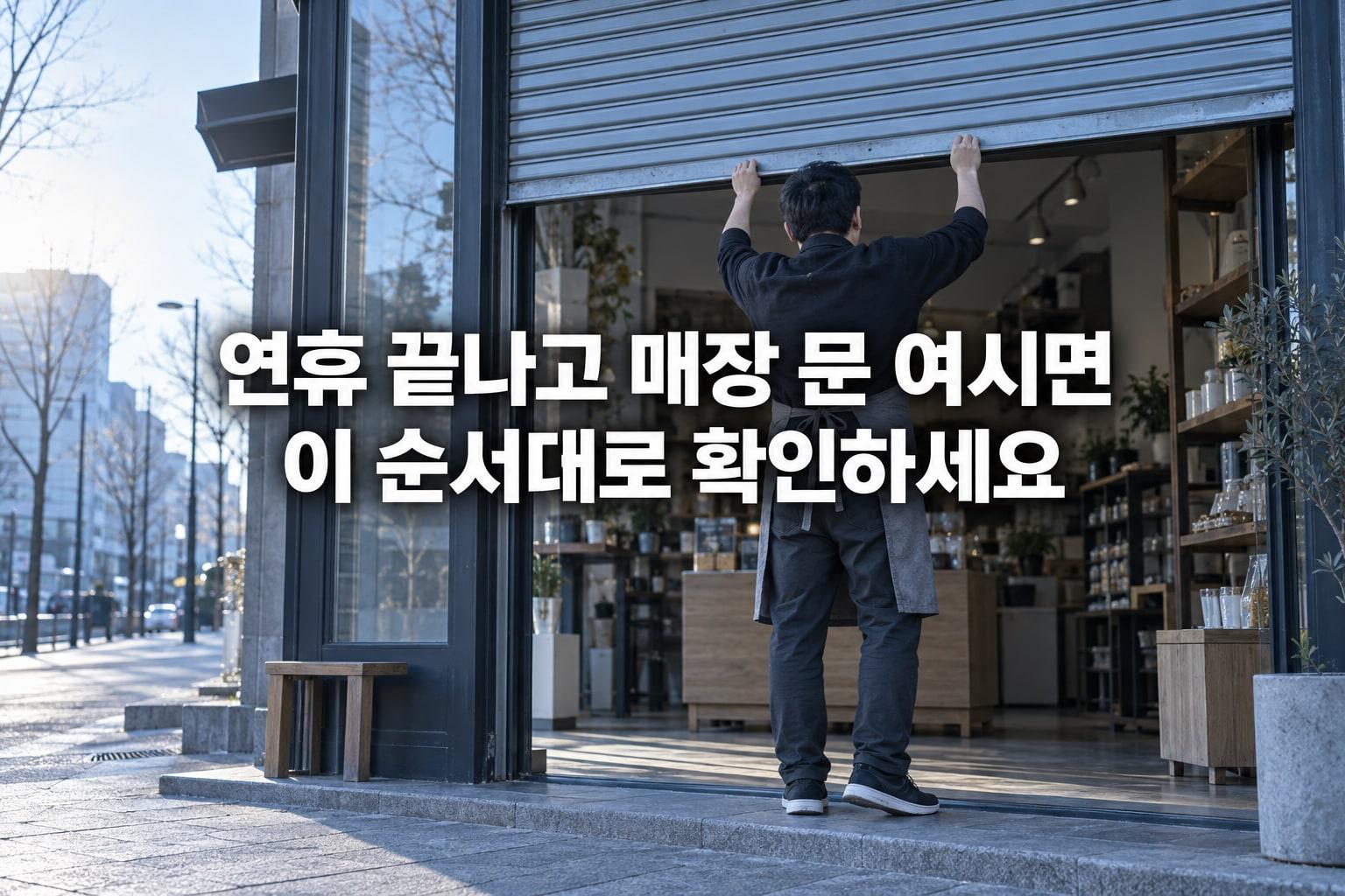 연휴 끝나고 매장 문 여시면, 이 순서대로 확인해 주세요