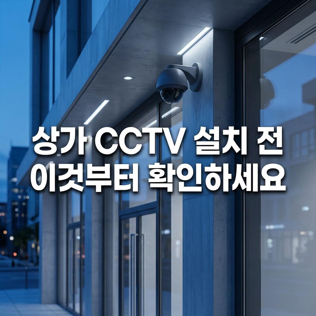 상가 CCTV 설치 전에 이것부터 확인하세요