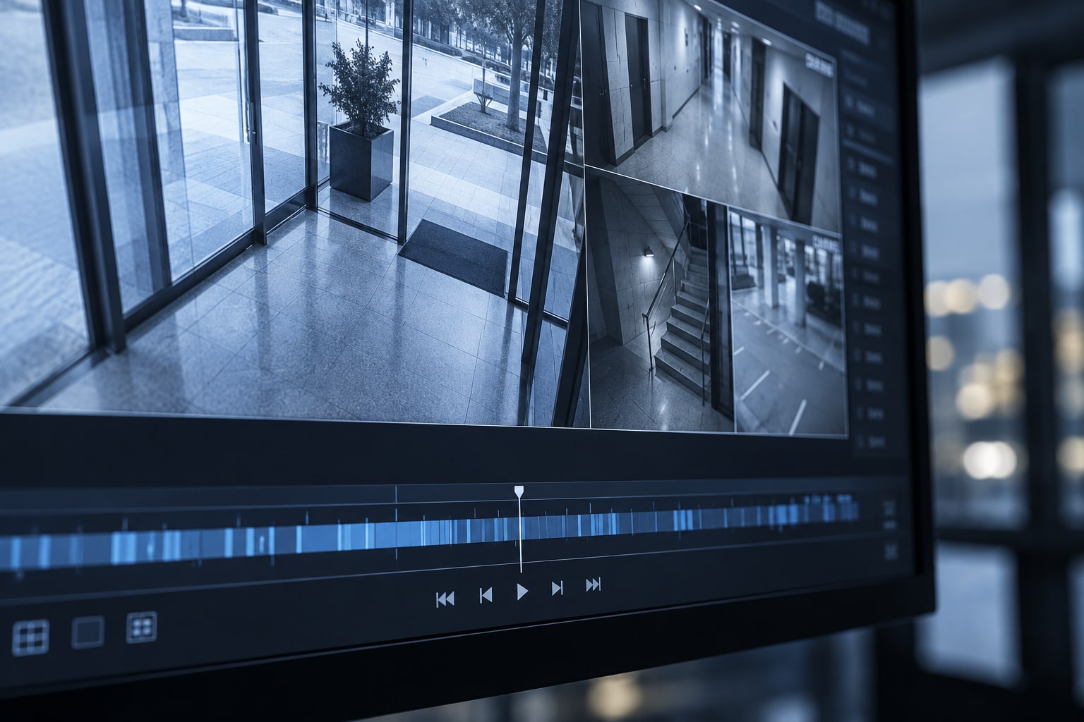 CCTV 녹화 기록을 확인하는 화면