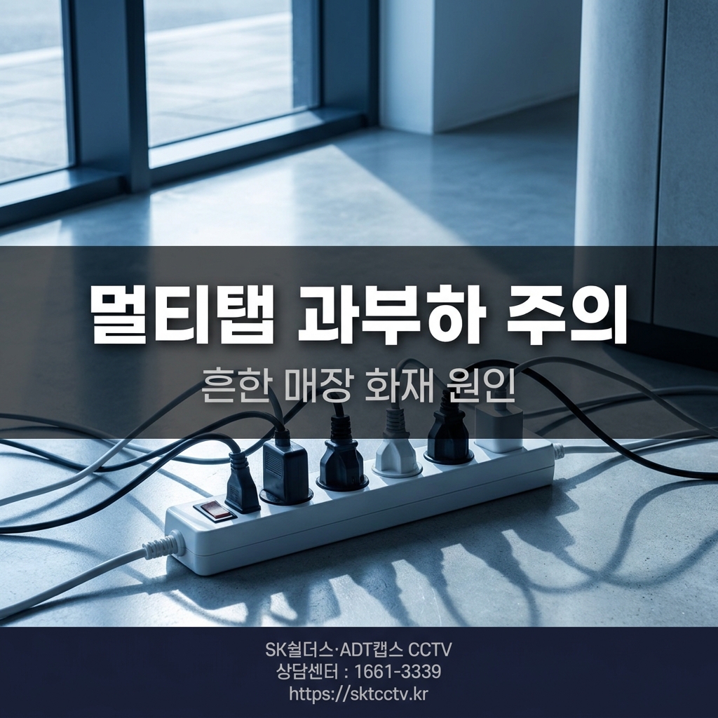 매장 전기 콘센트와 멀티탭
